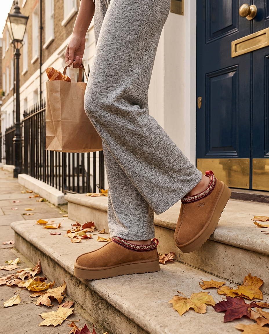 The Belgravia Slip-on in Chestnut, on the doorstep