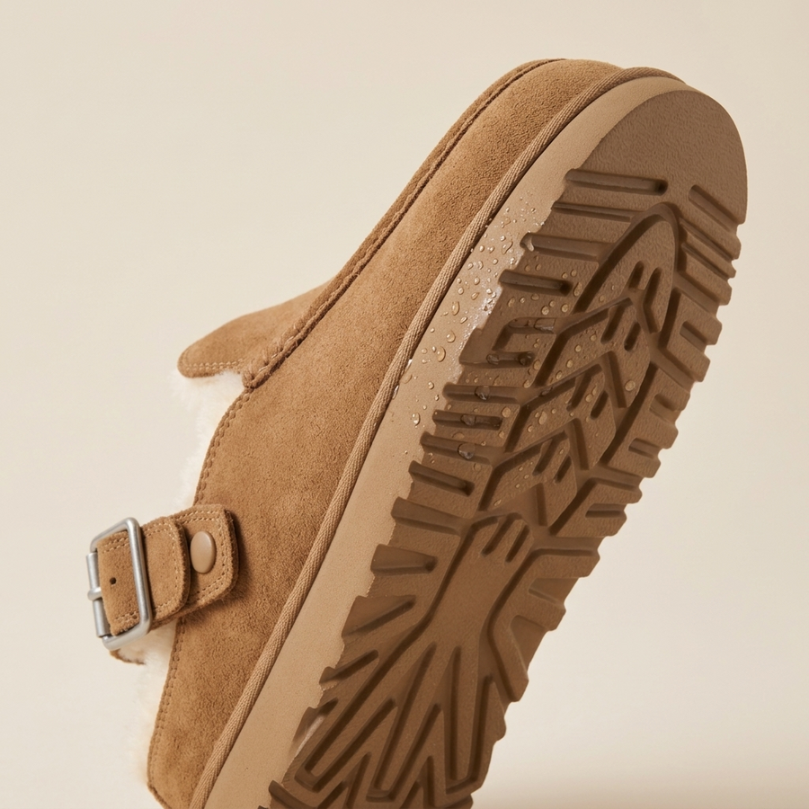 Grippy, cushioned sole