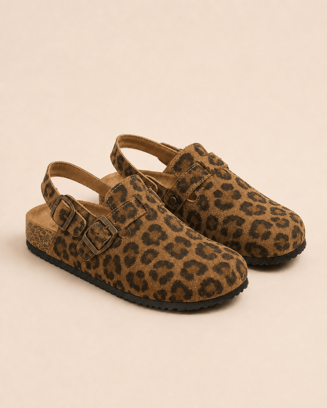 The Marylebone Strap Clog in Leopard