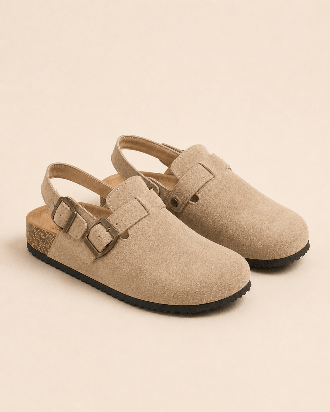 The Marylebone Strap Clog in Sand